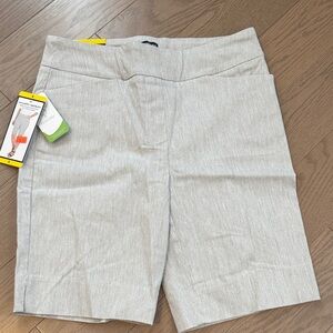 White & Grey Striped Hilary Radley Women's Gray Shorts - size 6